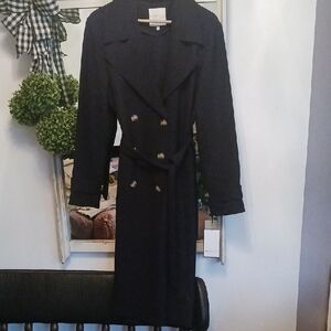 Gorgeous! BAGATELLE ⚜️ Collection Black Trench Coat Outerwear XL ⚜️ New